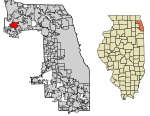 Cook County Illinois Incorporated and Unincorporated areas Streamwood Highlighted